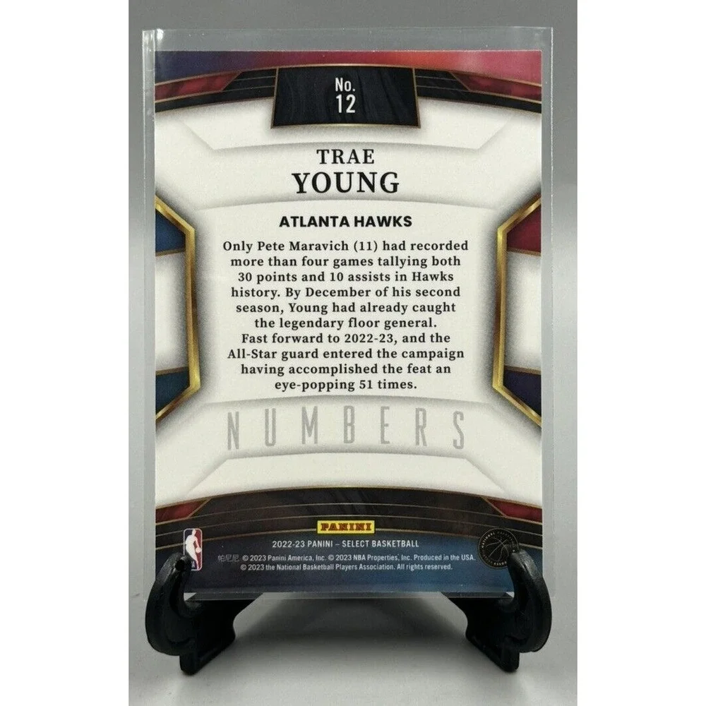 2022-23 Panini Select Basketball‎ Trae Young Numbers Card #12 Atlanta Hawks